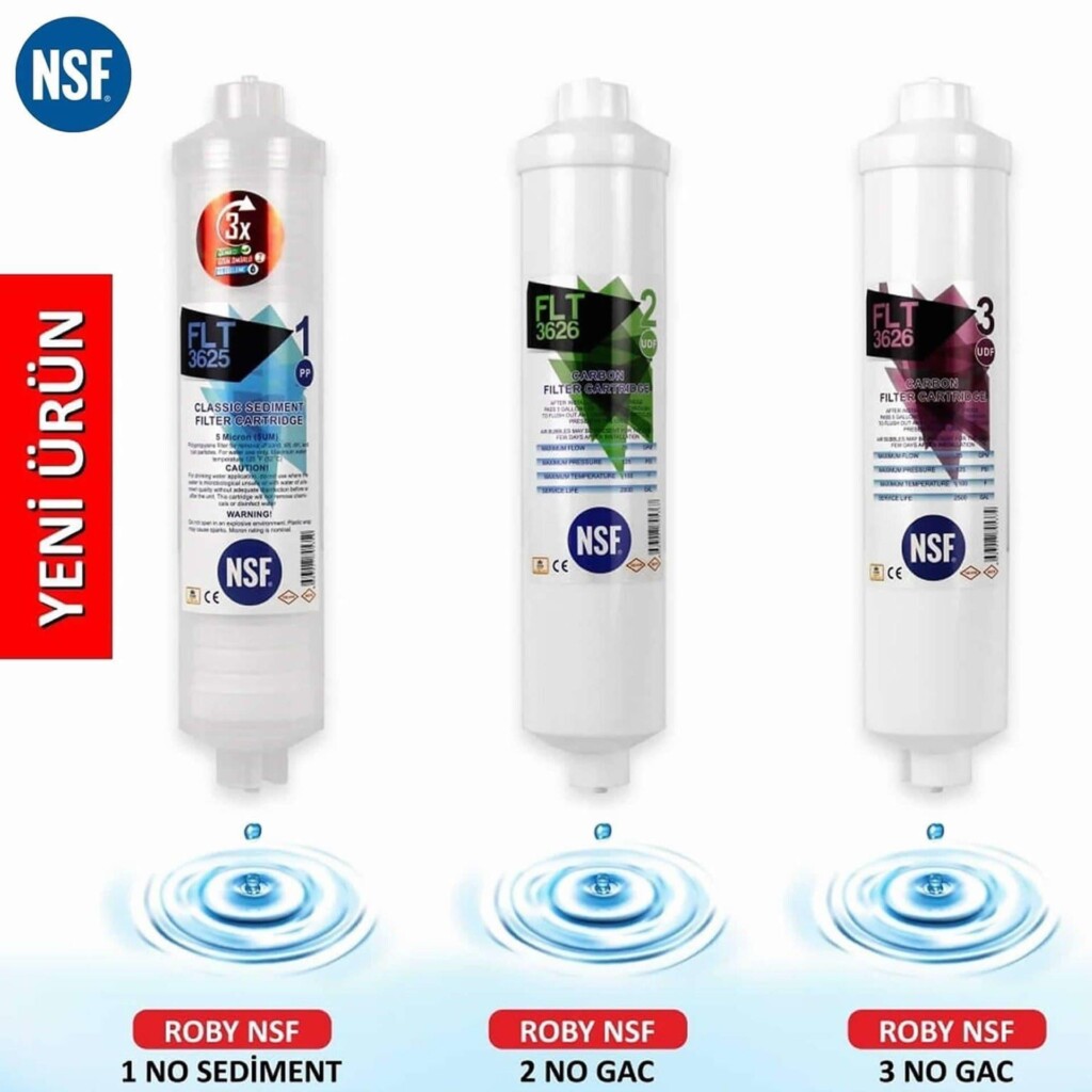 NSF Sertifikalı FLT Serisi 3'lü Su Arıtma Filtresi
